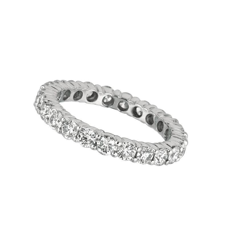 Contemporary 2.30 Carat Natural Diamond Eternity Band Ring G SI 14 Karat White Gold 23 Stones For Sale