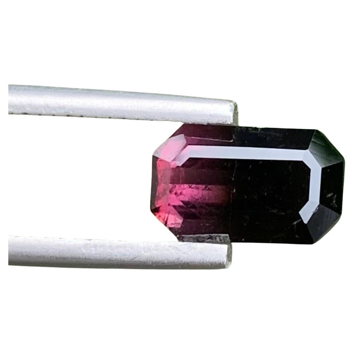 2.30 Carat Natural Loose Bi Colour Tourmaline Emerald Shape Gem For Jewellery