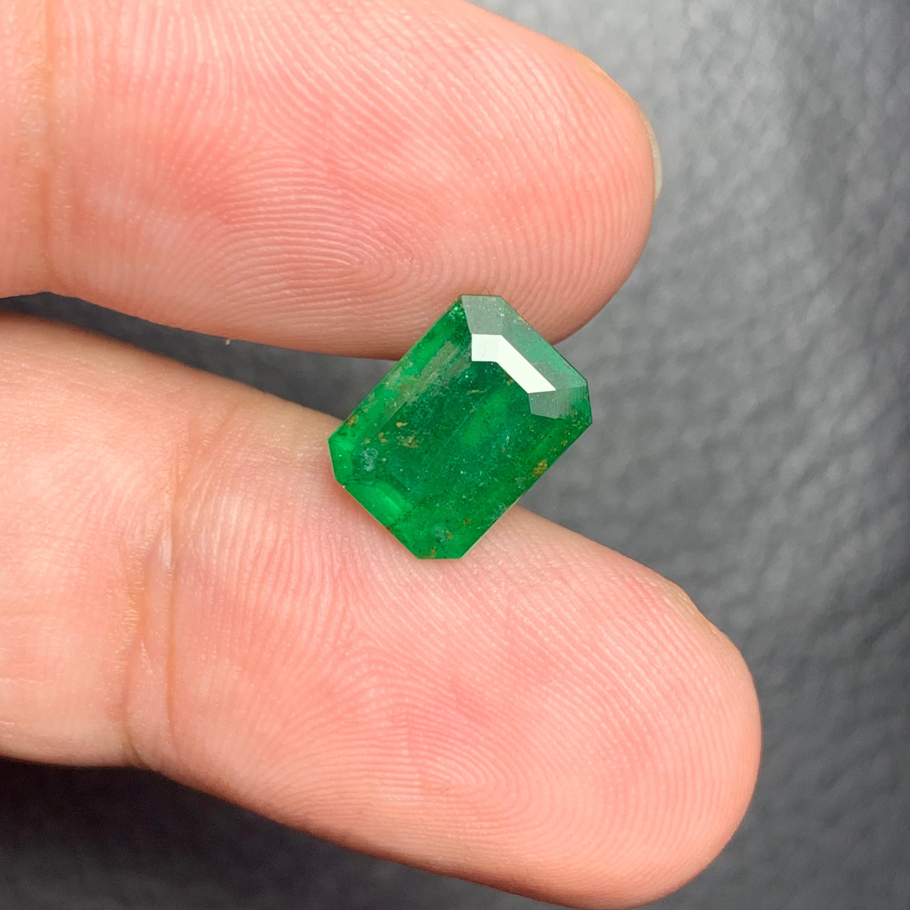 Emerald Cut 2.30 Carat Natural Loose Emerald Gemstone From Swat, Pakistan For Sale