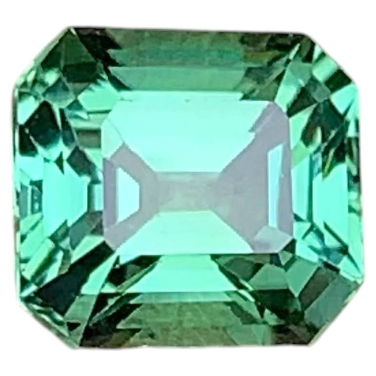 2.30 Carat Natural Loose Fine Quality Bluish Green Tourmaline Emerald Cut Afghan