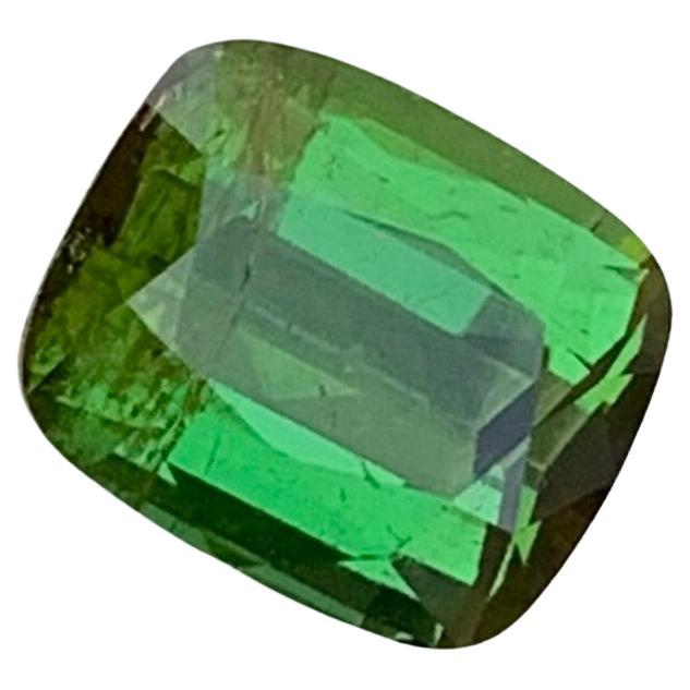 2.30 Carat Natural Loose Green Tourmaline Cushion Shape Gem For Ring Jewellery  For Sale