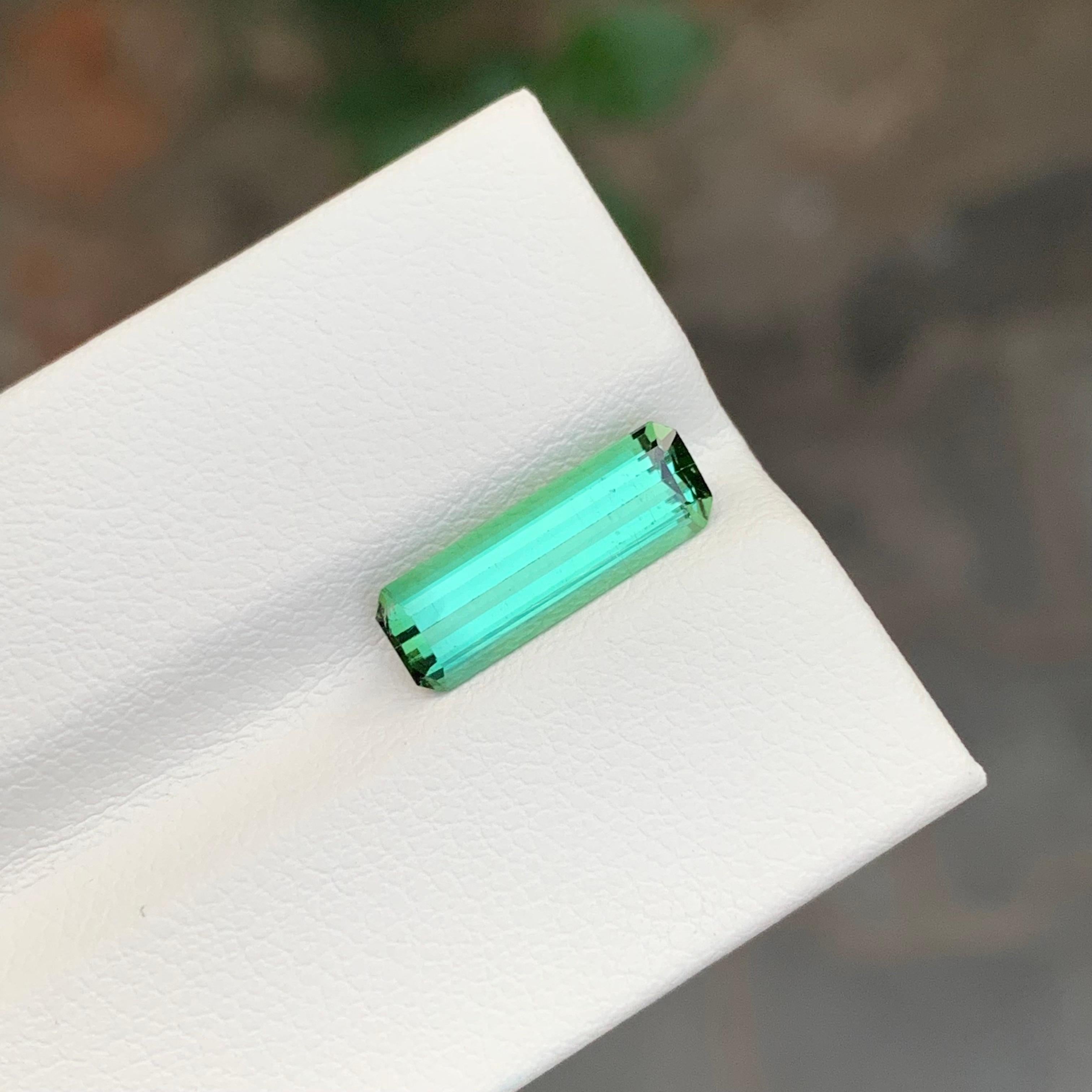 Facettierter grüner Turmalin

Gewicht: 2,30 Karat
Abmessung: 14.2 x 4.8 x 3.8 Mm
Farbe: Grün
Behandlung: Nicht
Zertifikat: Auf Kundenwunsch
Die Form: Smaragd 


Der Turmalin ist ein faszinierender Edelstein, der für seine bemerkenswerte Farbvielfalt