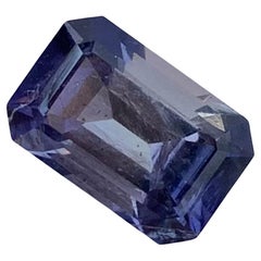 Used 2.30 Carat Natural Loose Iolite Emerald Shape Gem For Jewellery Making 