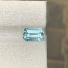 2.30 Carat Natural Loose Light Blue Aquamarine Emerald Cut Pakistani Gemstone