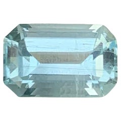 2.30 Carat Natural Loose Light Blue Aquamarine Emerald Cut Pakistani Gemstone