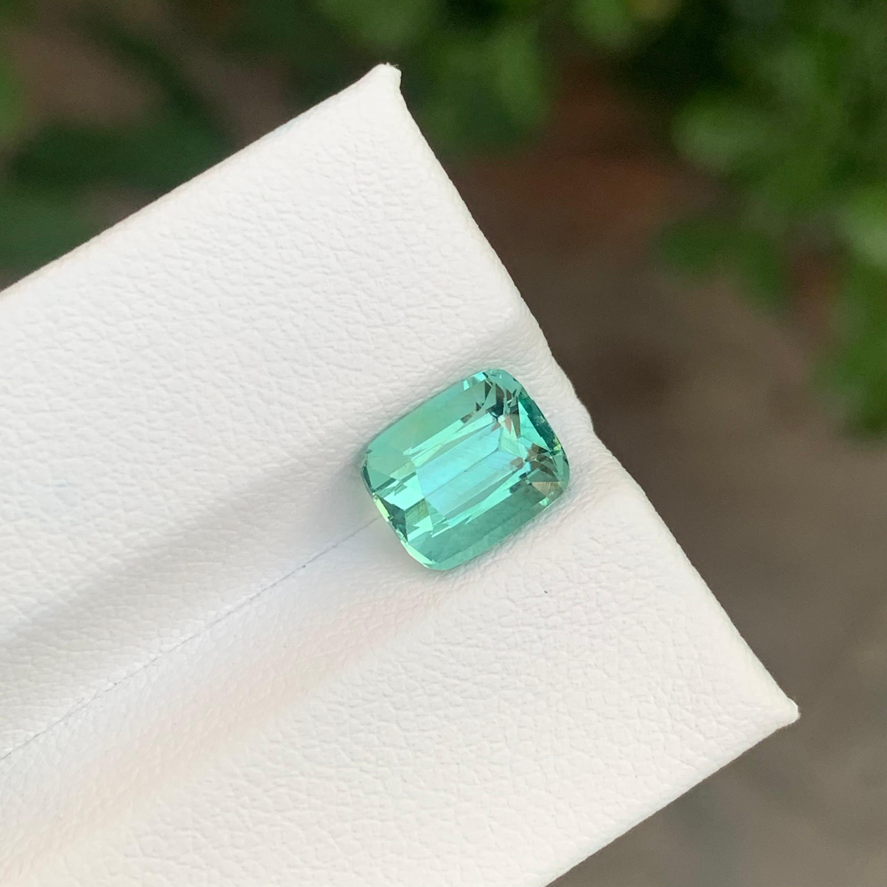 2.30 Carat Natural Loose Seafoam Tourmaline Cushion Shape Gemstone For Sale 4