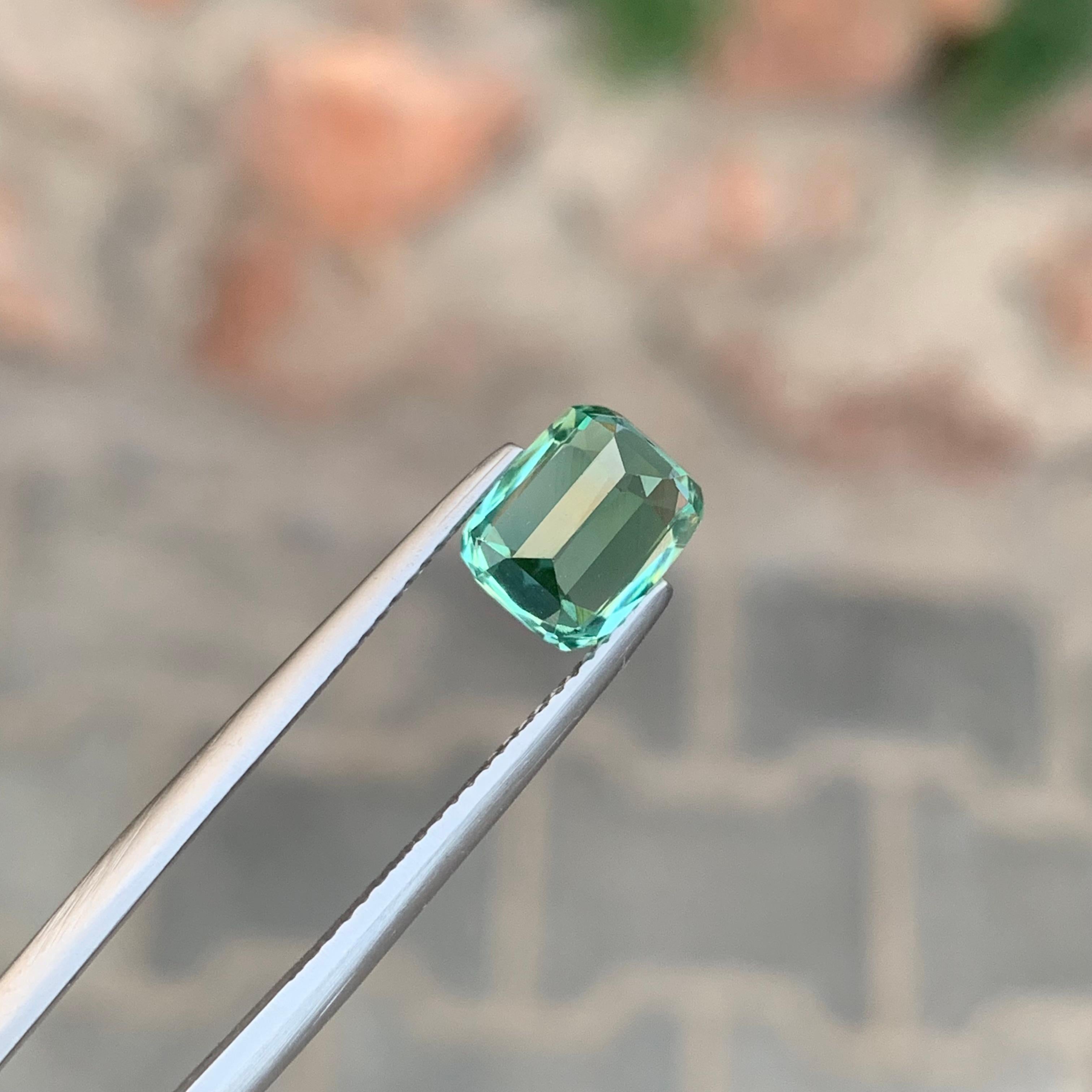 Cushion Cut 2.30 Carat Natural Loose Seafoam Tourmaline Cushion Shape Gemstone For Sale