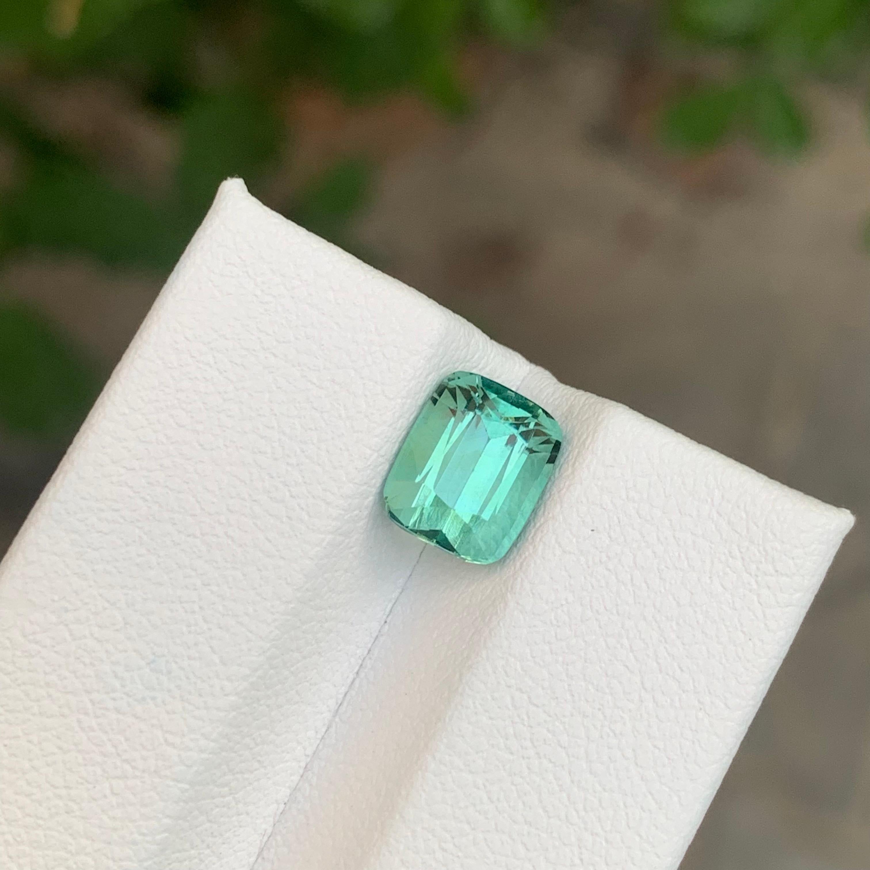 2.30 Carat Natural Loose Seafoam Tourmaline Cushion Shape Gemstone For Sale 1