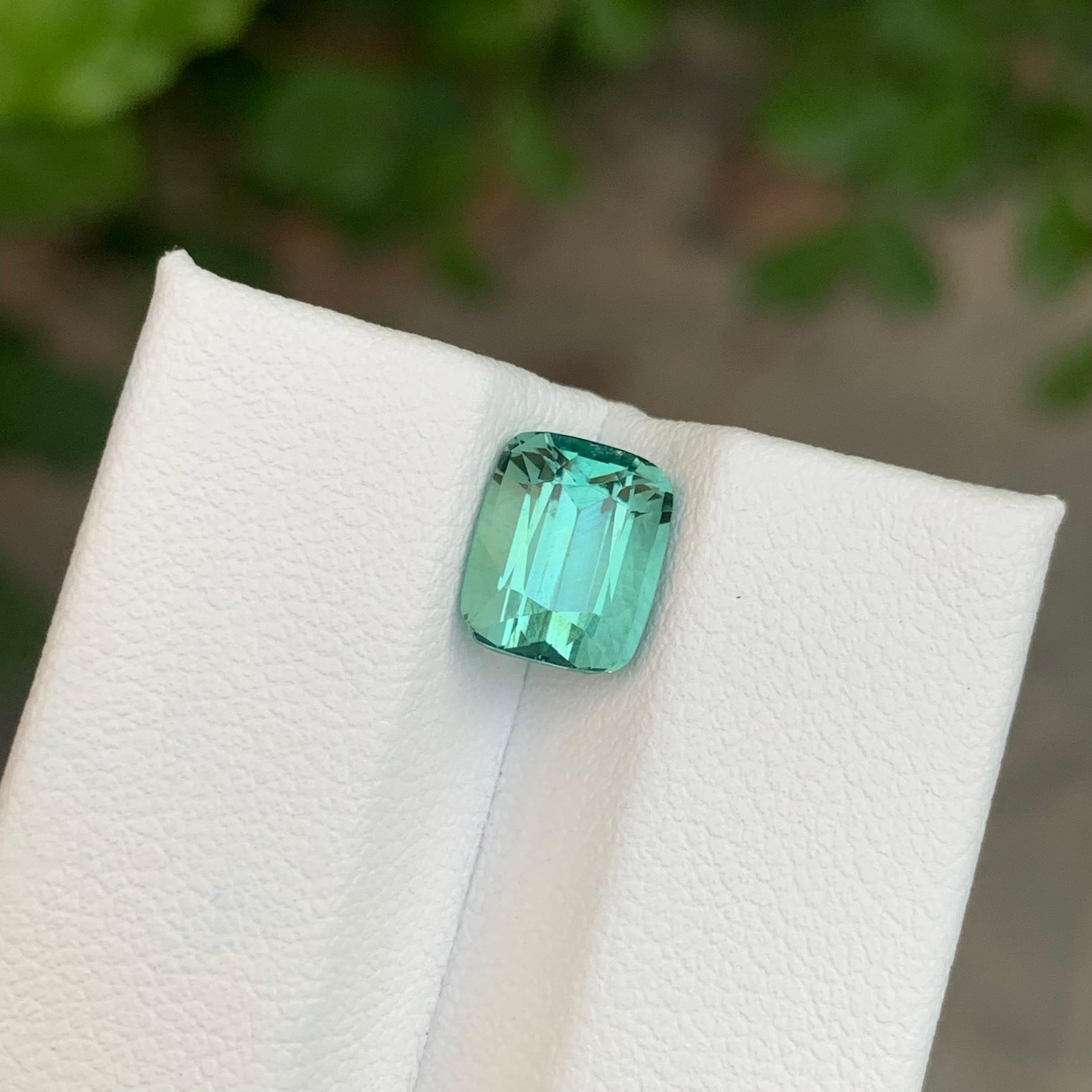 2.30 Carat Natural Loose Seafoam Tourmaline Cushion Shape Gemstone For Sale 2