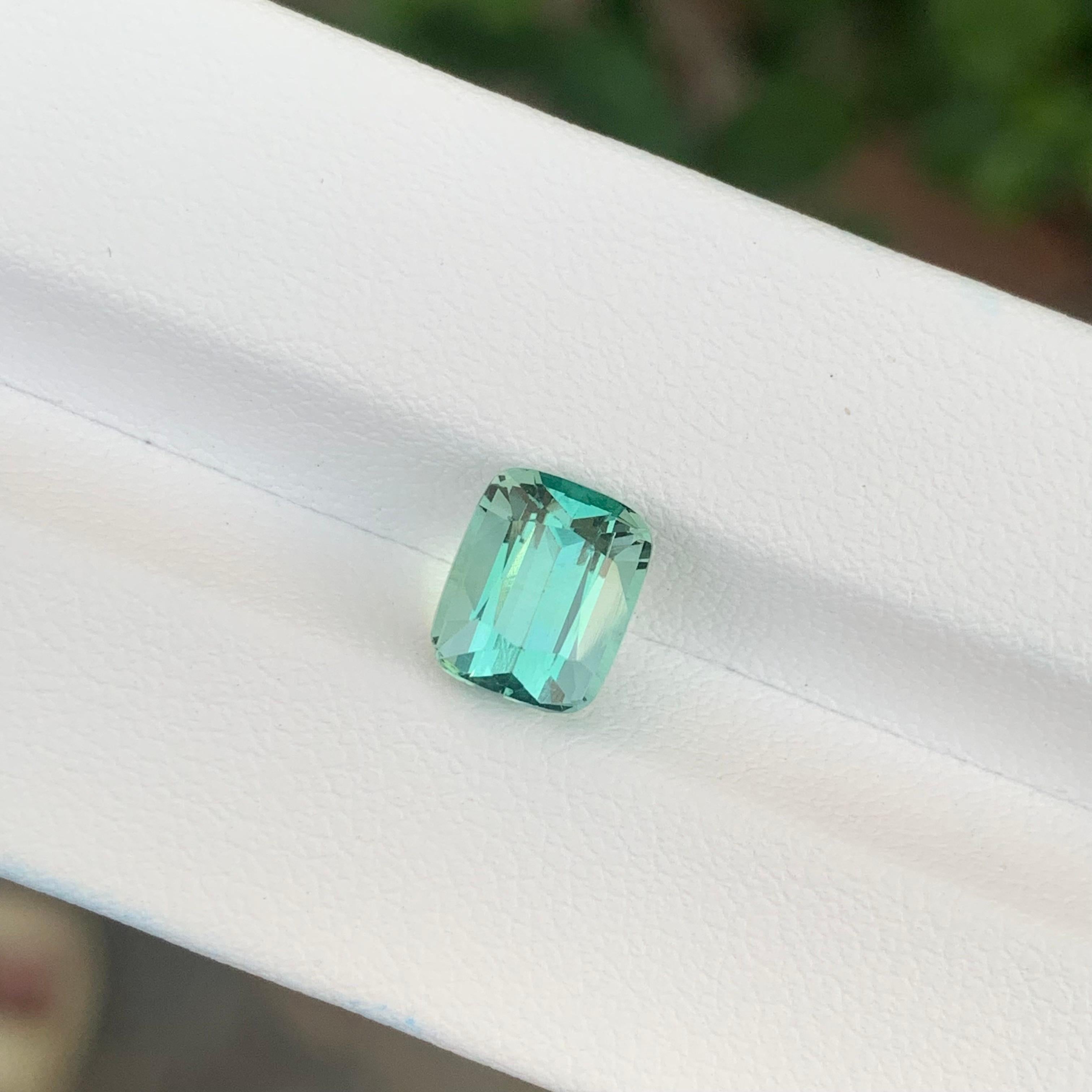 2.30 Carat Natural Loose Seafoam Tourmaline Cushion Shape Gemstone For Sale 3