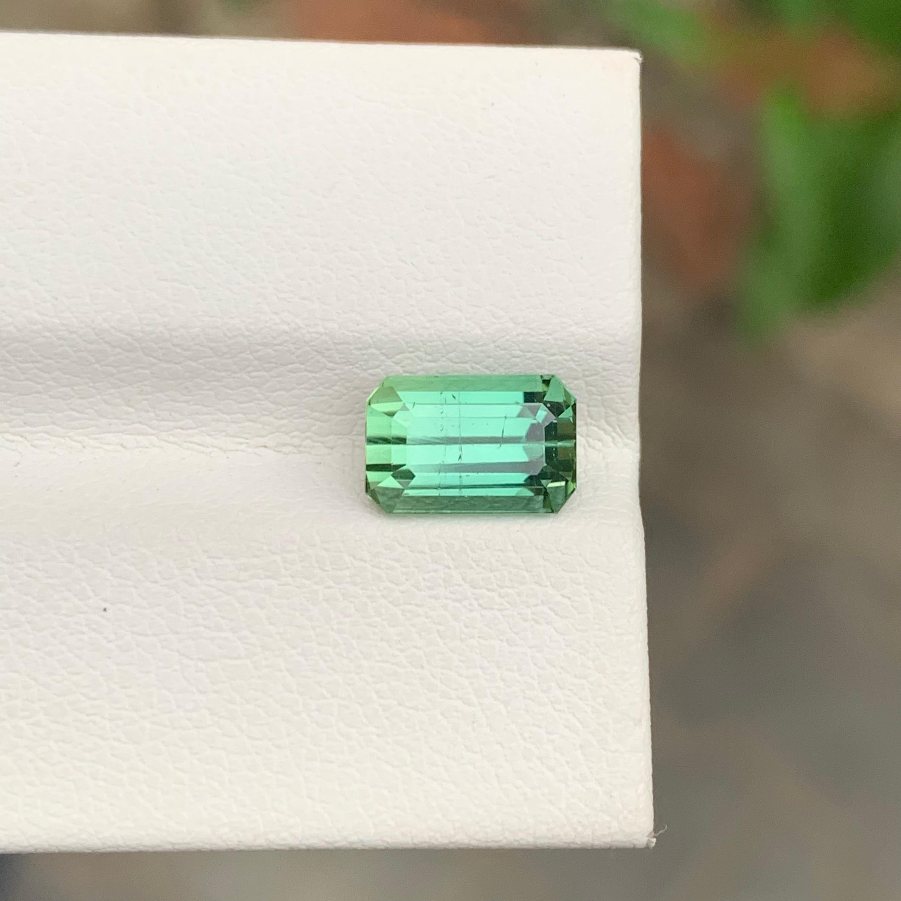 2,30 Karat natürlicher loser Minzturmalin Smaragdform Edelstein im Angebot 4