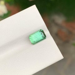 2.30 Carat Natural Loose Mint Tourmaline Emerald Shape Gem
