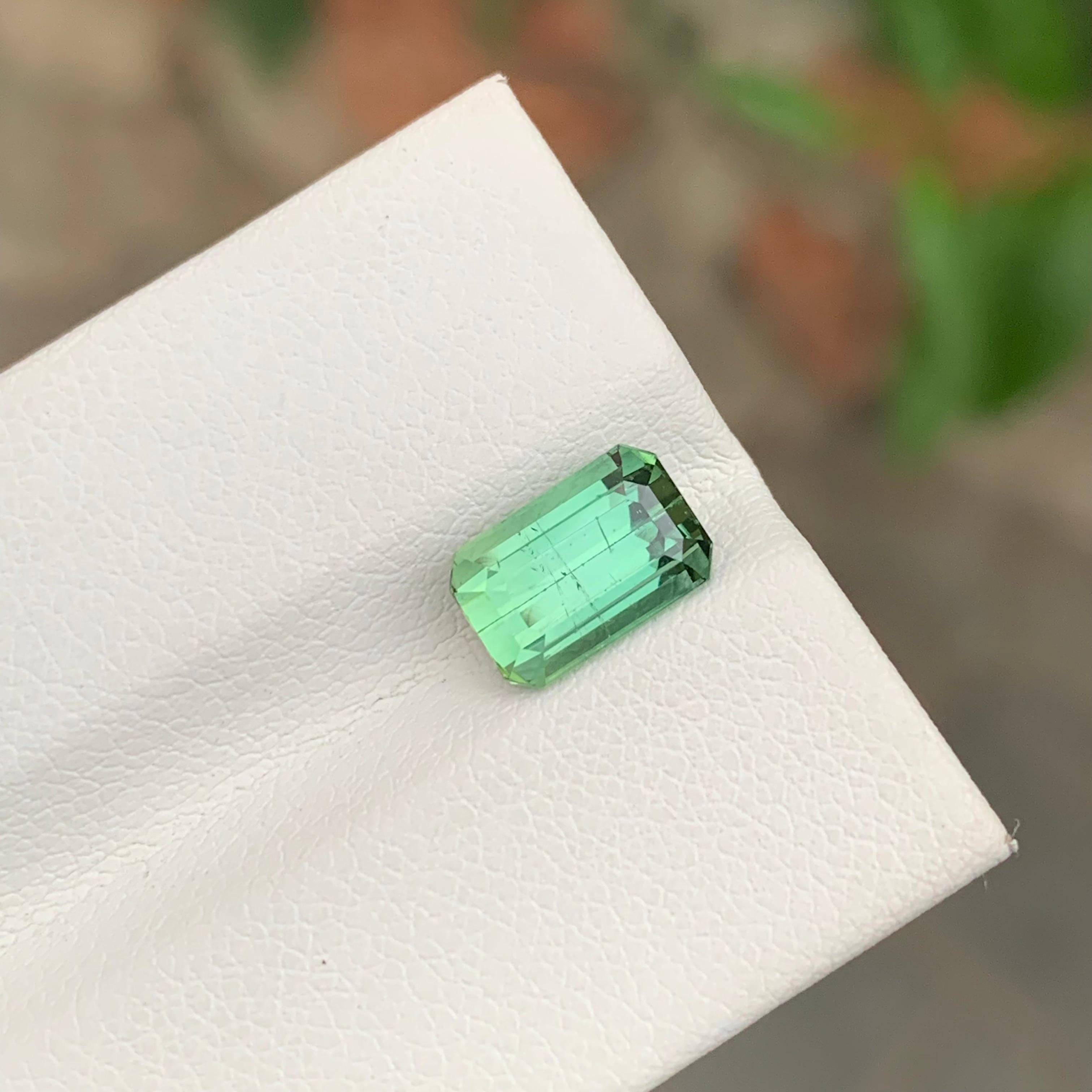 2,30 Karat natürlicher loser Minzturmalin Smaragdform Edelstein im Angebot 3