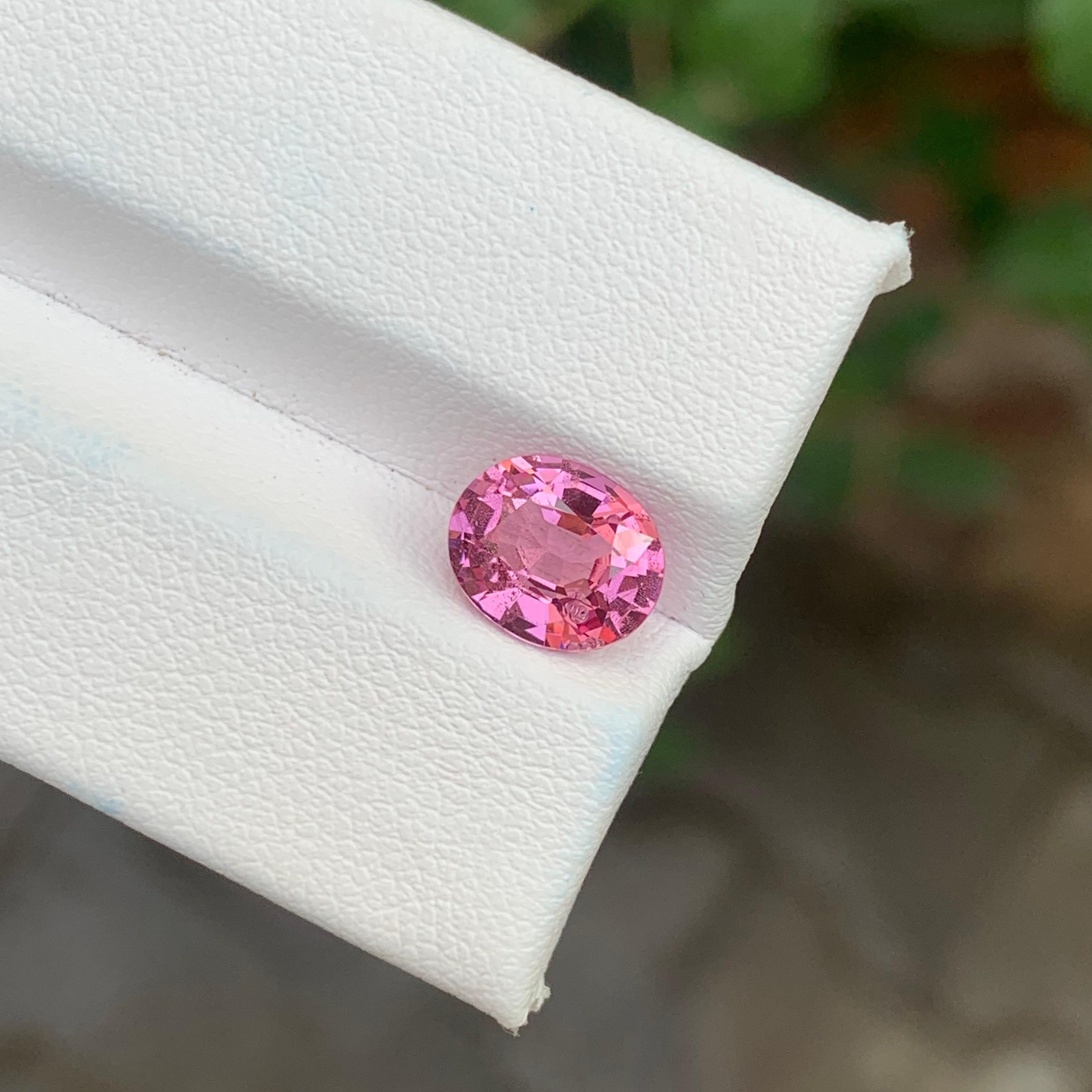 Women's or Men's 2.30 Carat Natural Loose Pink Spinel Cushion Shape Tanzania’s Gemstone For Sale