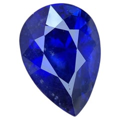 2.46 Carat Certified Natural Royal Blue Sapphire Pear Cut Sri Lankan Gemstone