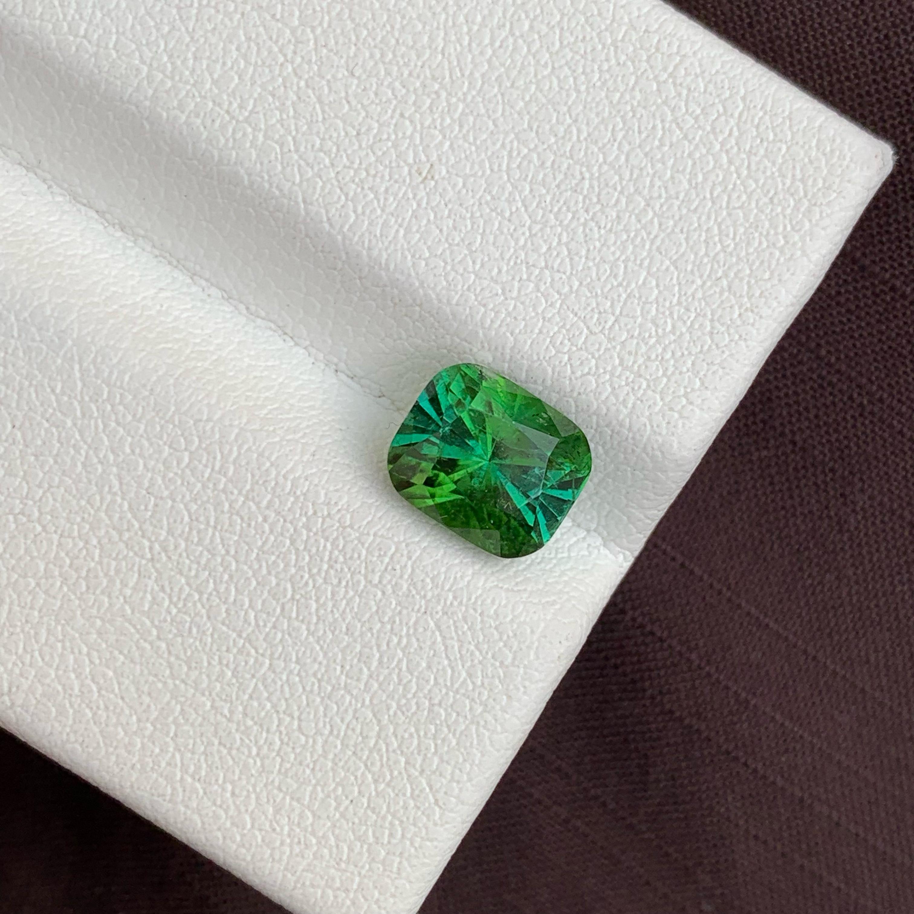 2.30 Carat Natural Loose Soft Green Tourmaline Cushion Cut Afghan Gemstone For Sale 2