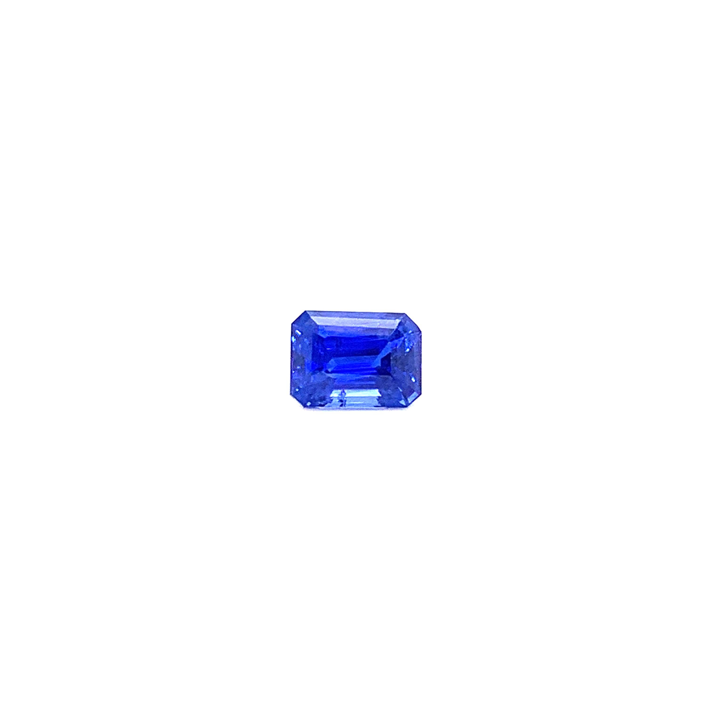 Octagon Cut 2.30 Carat Octagon-Cut Vivid Royal Blue Sapphire For Sale