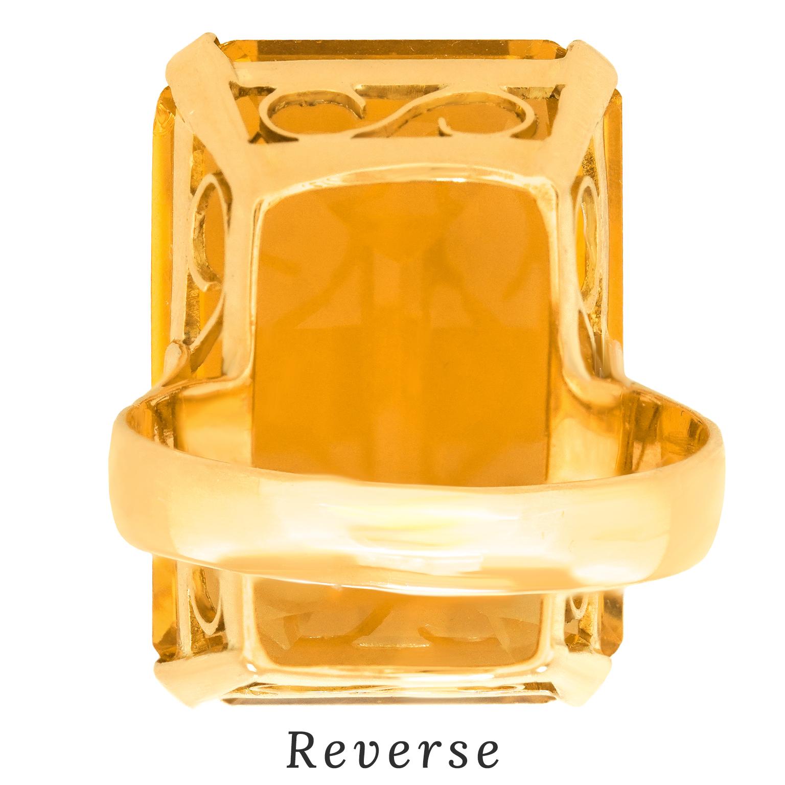 23.0-Carat Retro Forties Citrine Ring For Sale 4