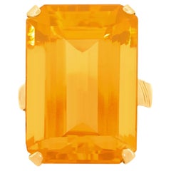 23.0-Carat Retro Forties Citrine Ring