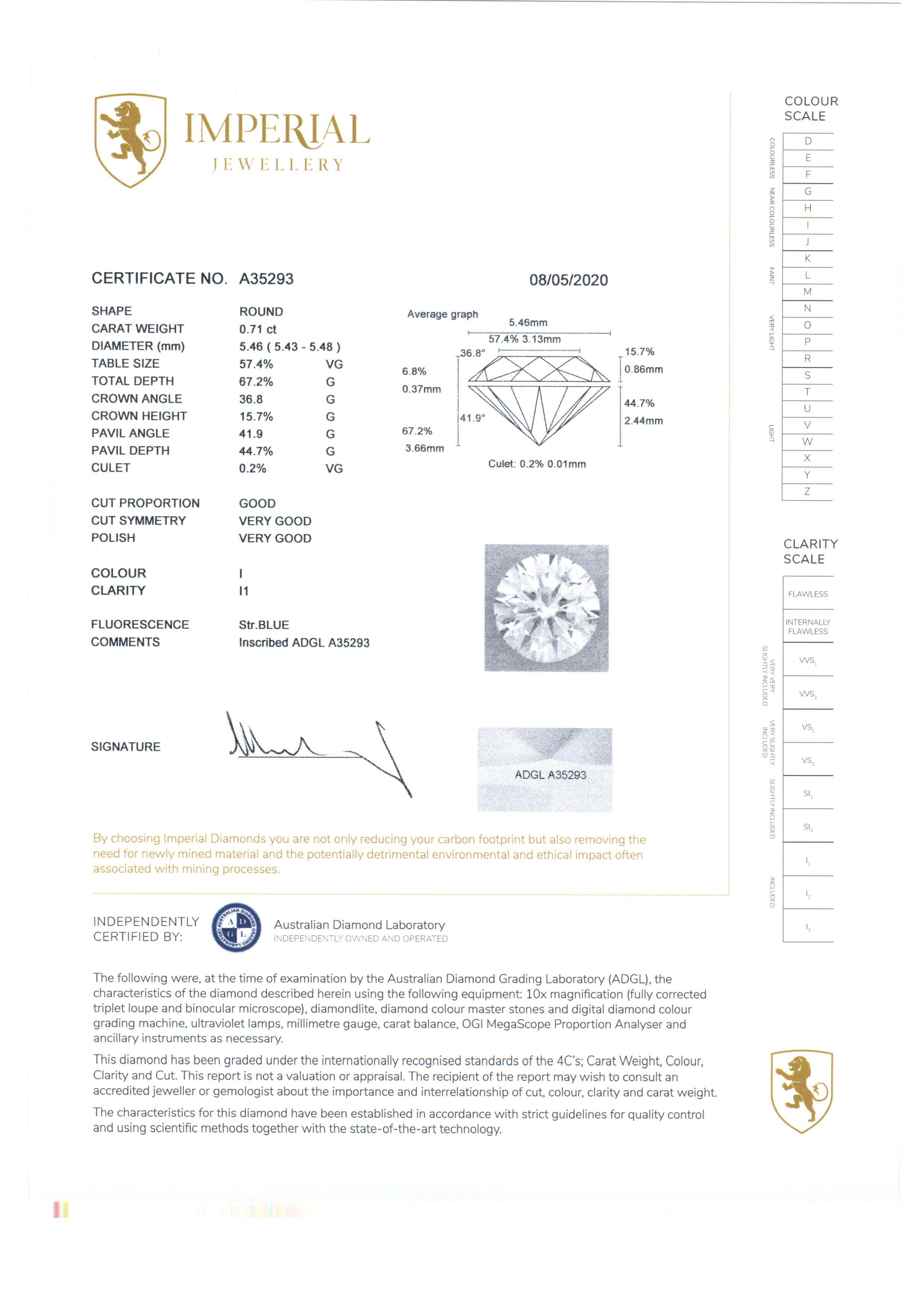 2.30 Carat Round Brilliant Cut Diamond 18 White Carat Gold Cluster Ring For Sale 4