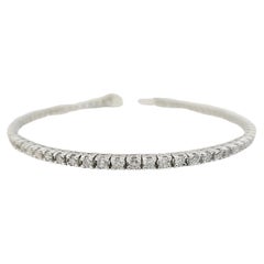 2.30 Carat Round Brilliant Cut Diamond Tennis Bracelet 14 Karat White Gold