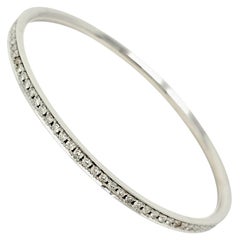 2.30 Carat Round Brilliant Diamond Eternity Bangle Bracelet 14 Karat White Gold