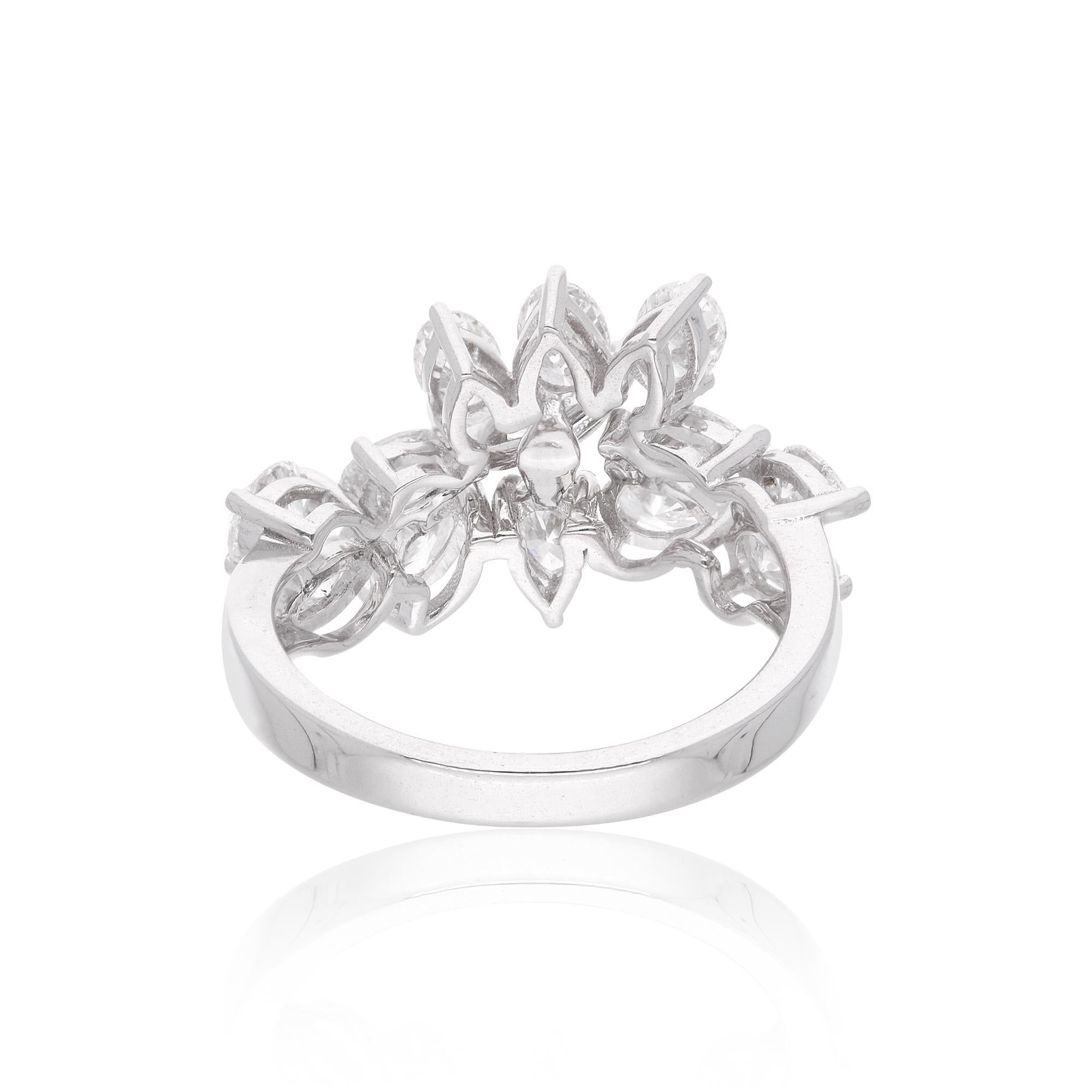 For Sale:  SI/H Diamond Cluster Ring 18 Karat White Solid Gold Anniversary Gift 2.30 Ct. 2