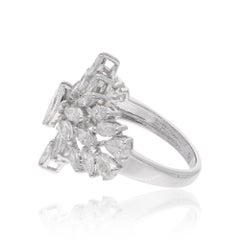 Anello con diamante a pera marquise da 2,30 carati SI Clarity HI Color Oro bianco 18 carati