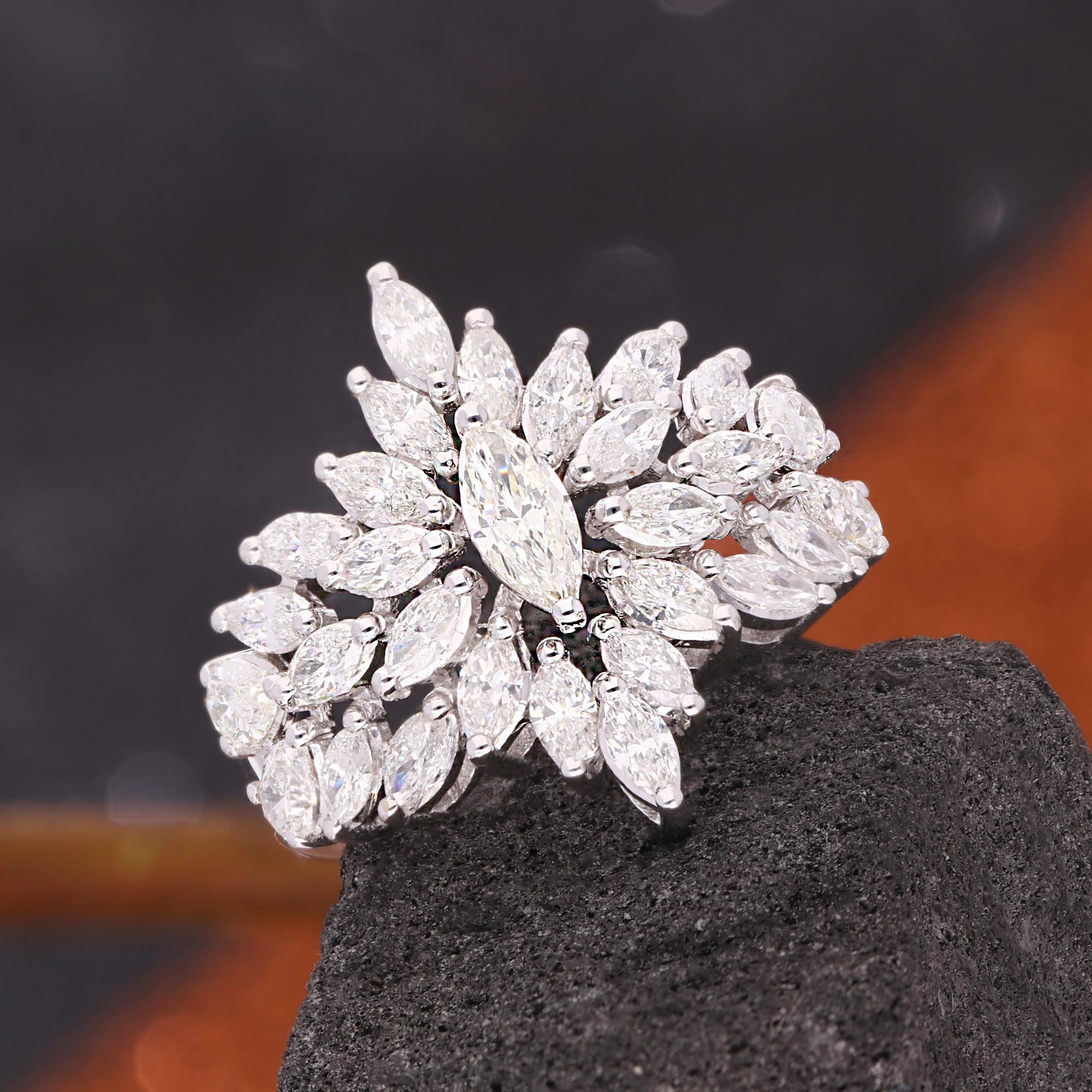 2,30 Karat SI Reinheit HI Farbe Marquise Birnen-Diamantring 18 Karat Weißgold im Zustand „Neu“ im Angebot in Diera, Dubai
