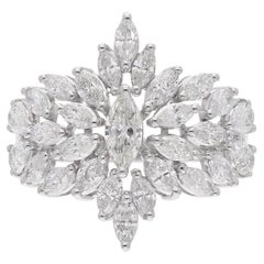 Bague en or blanc 18 carats avec diamant poire marquise de 2,30 carats de pureté SI de couleur hi-colore