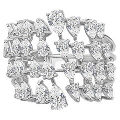 2.30 Carat SI Clarity HI Color Pear Diamond Ring 18 Karat White Gold Jewelry
