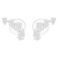 2,30 Karat SI/H Birnenschliff Diamant-Ohrringe im Brillantschliff 14 Karat Weißgold Schmuck