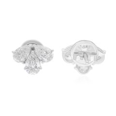 Pendientes de diamantes talla pera brillante SI/H de 2,30 quilates Joyas de oro blanco de 18 quilates
