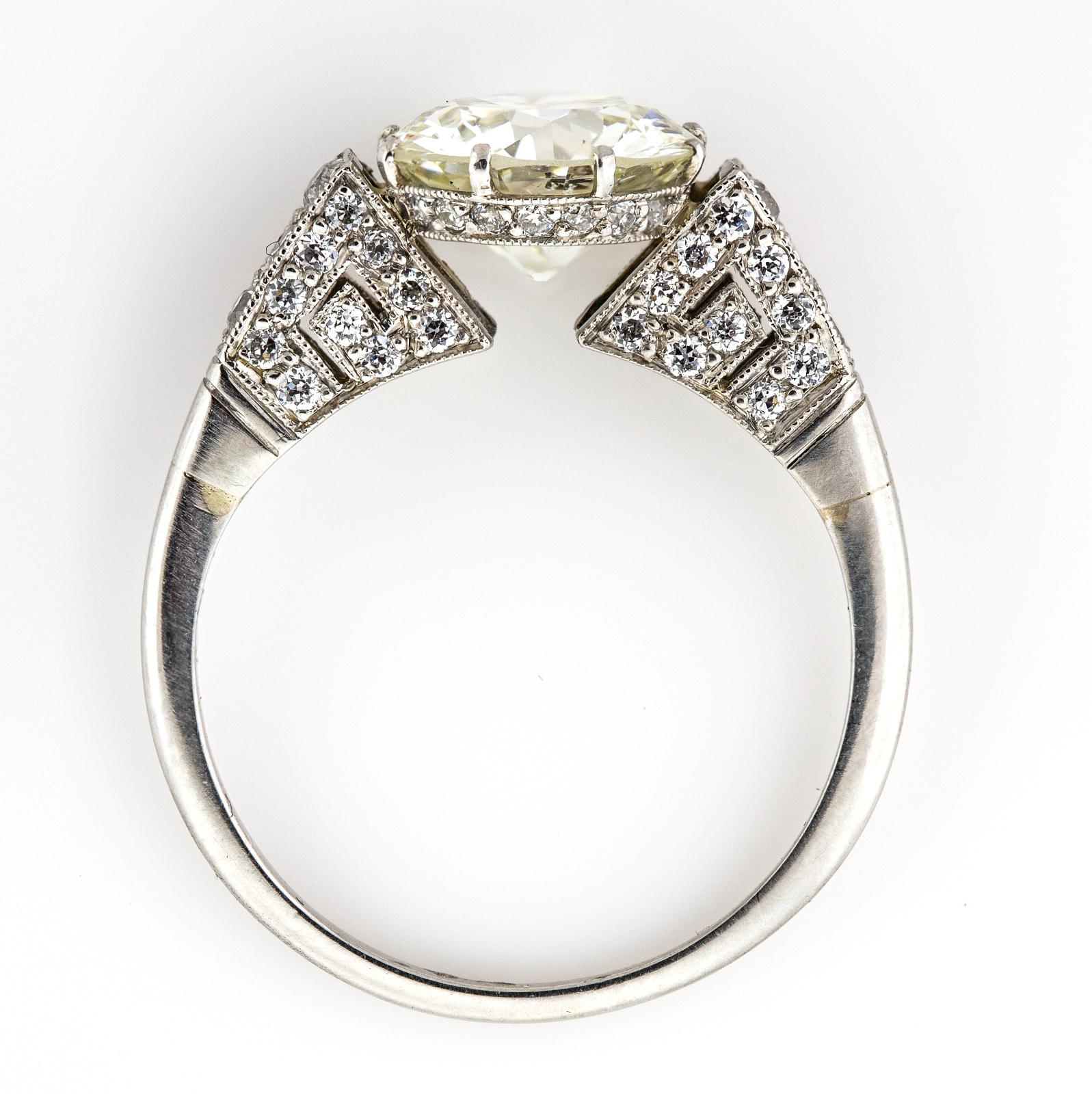 Contemporary 2.30 Carat Transitional Cut Diamond Platinum Ring