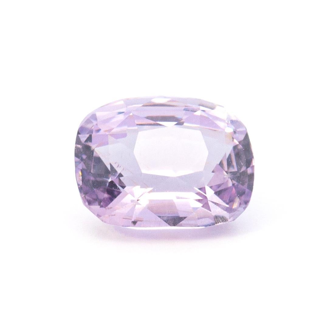 Lovely 2.30 Carat Pastel Violet Spinel from Sri Lanka
Shape: Antique Cushion
Cutting style: Faceted. Crown: Modified Brilliant, Pavilion: Step
Color: Violet with a pastel saturation and medium-Light tone
No indications of heating/treatment
Lotus