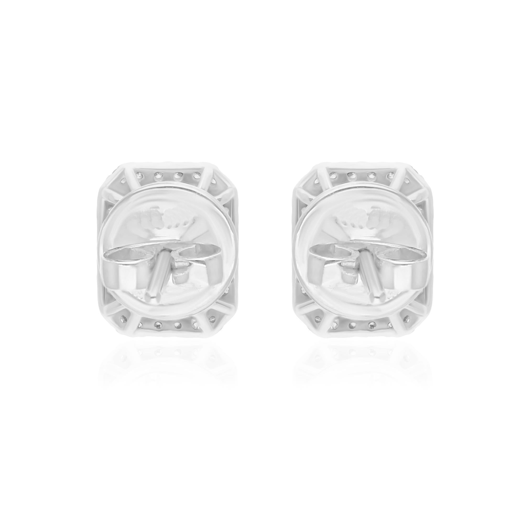 2.30 Carat Zambian Emerald 0.17 Carat SI/H Diamond 14 Karat White Gold Earrings In New Condition For Sale In Diera, Dubai