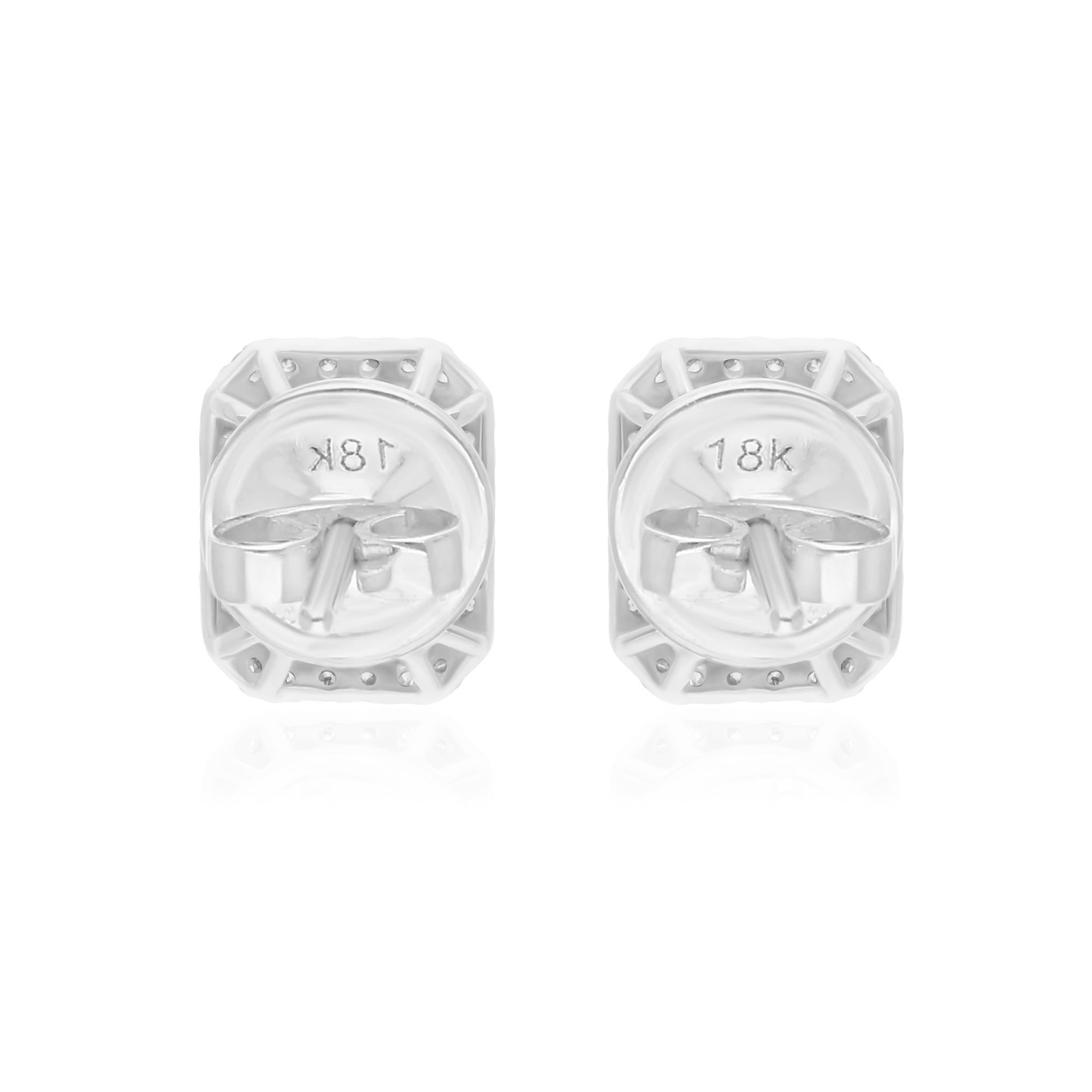 2.30 Carat Zambian Emerald 0.17 Carat SI/H Diamond 18 Karat White Gold Earrings In New Condition For Sale In Diera, Dubai