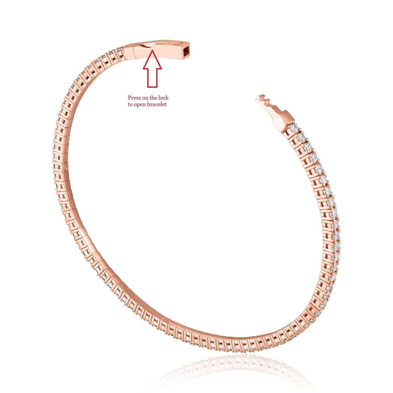 Contemporain Bracelet jonc de tension entièrement en or avec diamants de 2,30 carats en vente