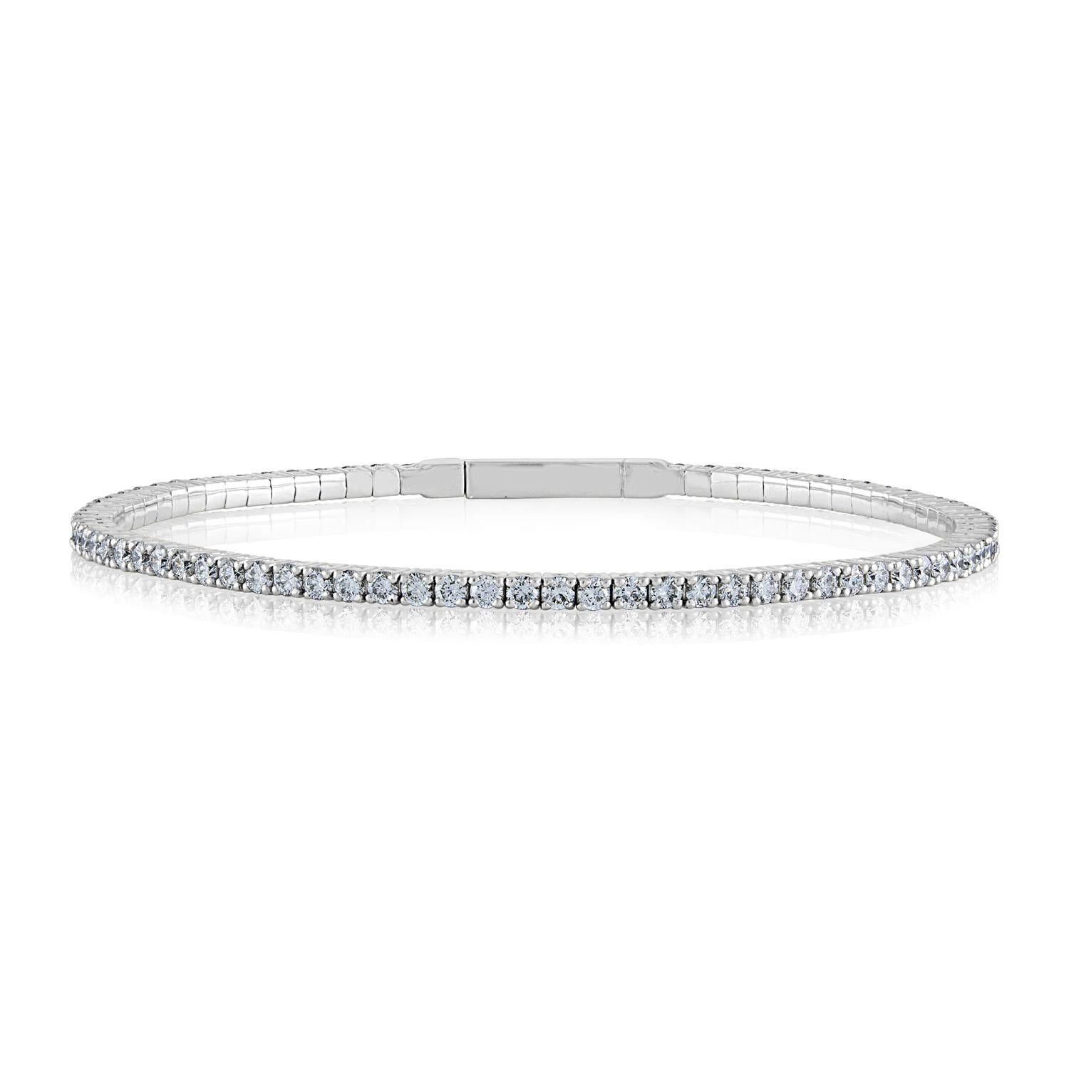 Bracelet jonc de tension entièrement en or avec diamants de 2,30 carats Pour femmes en vente