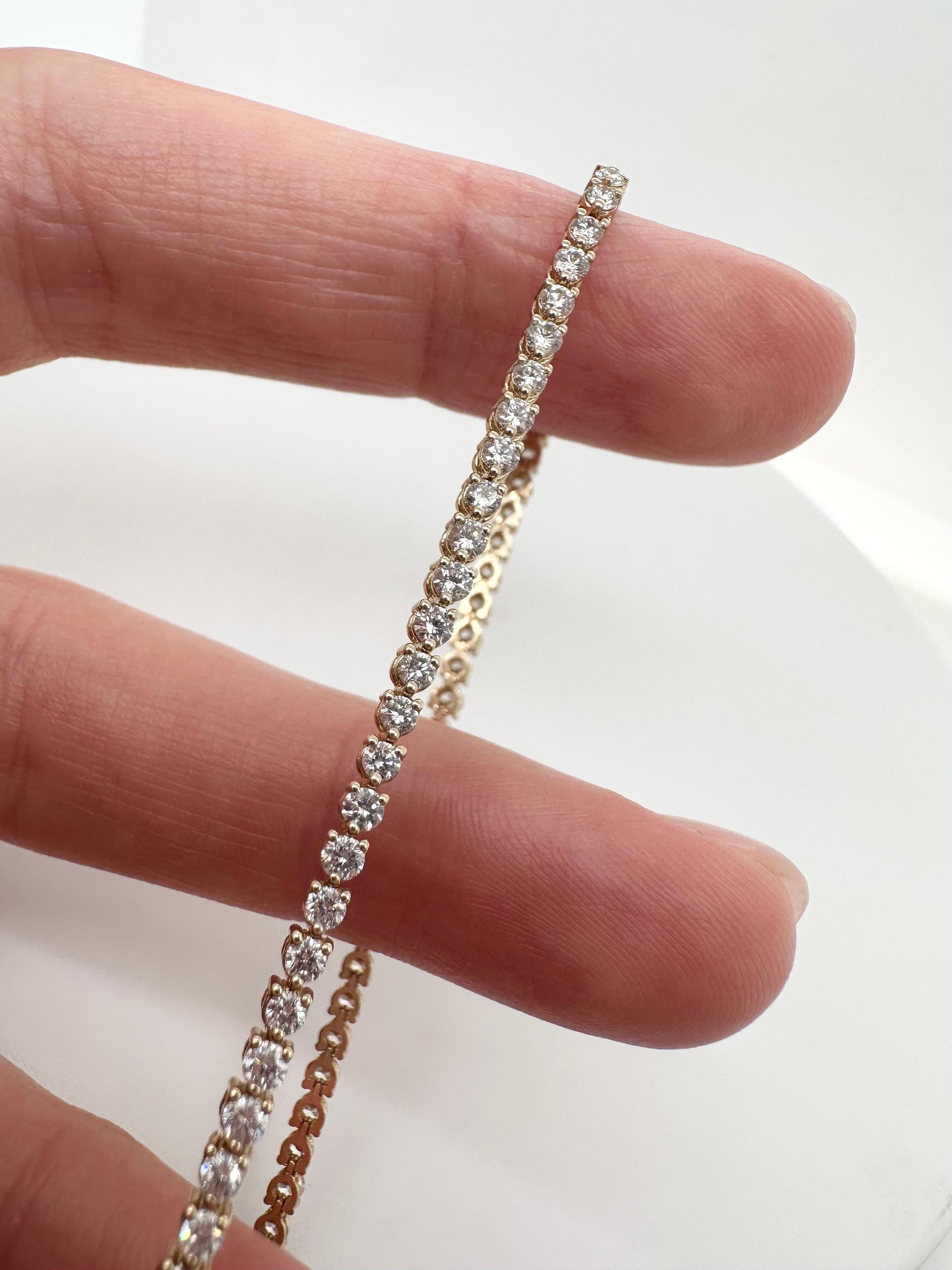 14kt tennis bracelet made with 2.30 carats of diamonds Si clarity, G color, 8 grams of gold and classical four prong setting.
Certificate of authenticity comes with purchase!

ABOUT US
We are a family-owned business. Our studio in located in the