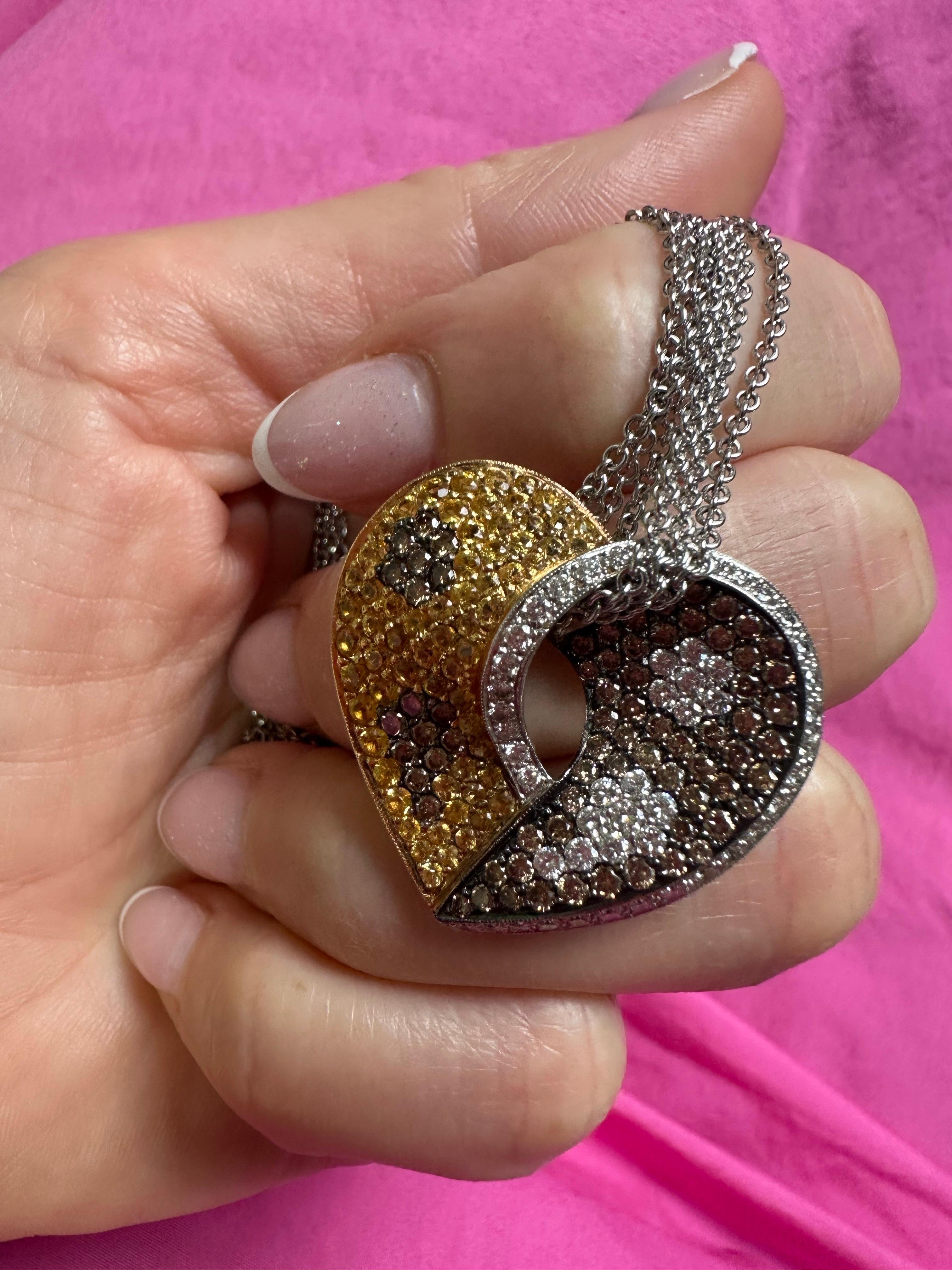 Collana con ciondolo a cuore con diamante da 2,30 carati in oro 18 carati in vendita 6