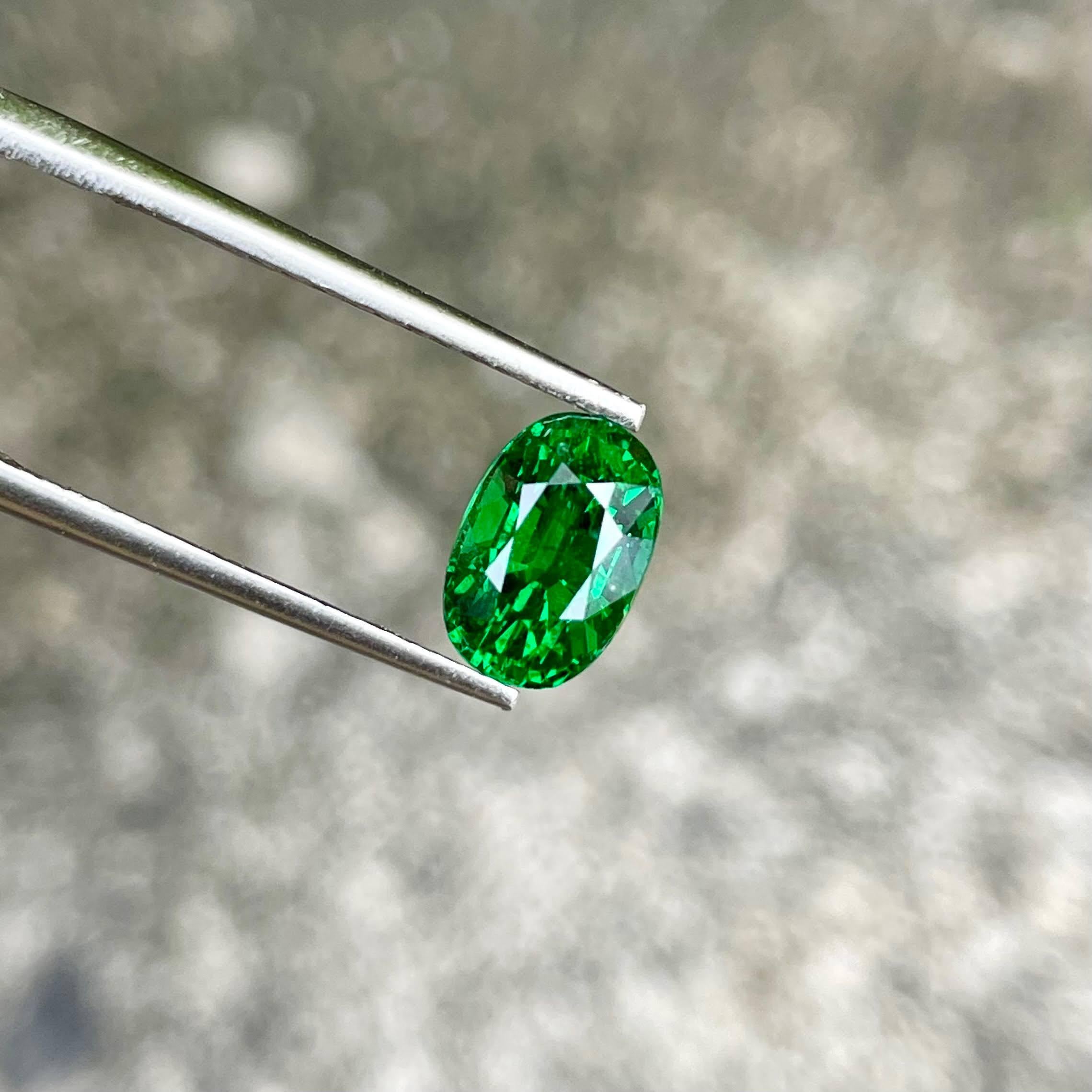 Taglio ovale 2,30 carati di Granato Verde Tsavorite sciolto Pietra gemma keniota dal taglio ovale in vendita