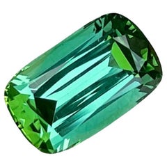 2.30 Carats Mint Green Loose Tourmaline Stone Cushion Cut Tanzanian Gemstone
