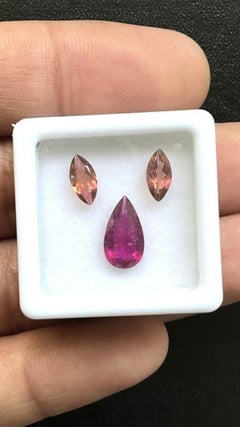 2,30 Karat gemischtes Turmalinpaar, rosa Turmalin Marquise und Birne Edelsteine