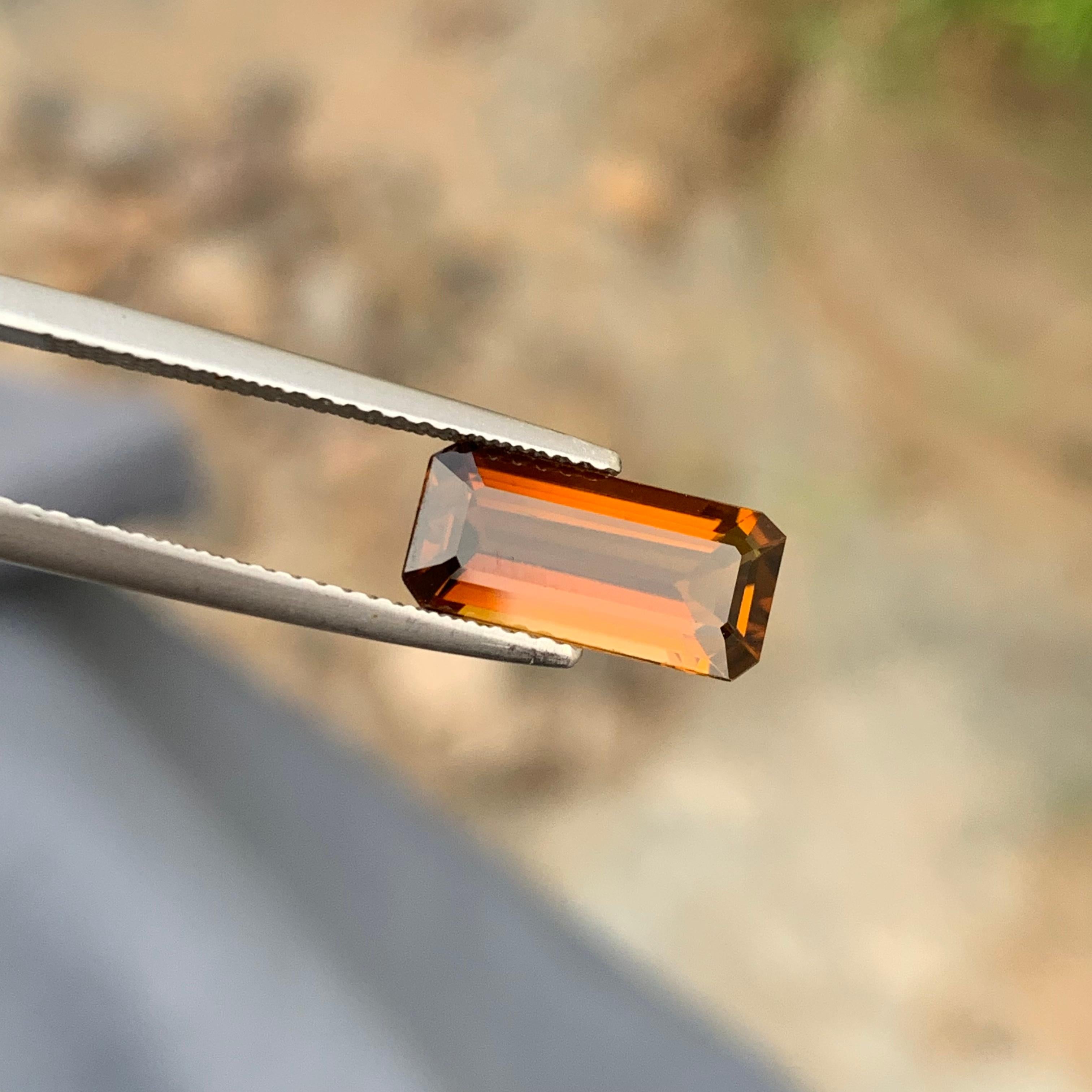 2.30 Carats Natural Faceted Tourmaline Emerald Cut From Congo Mine For Sale 5