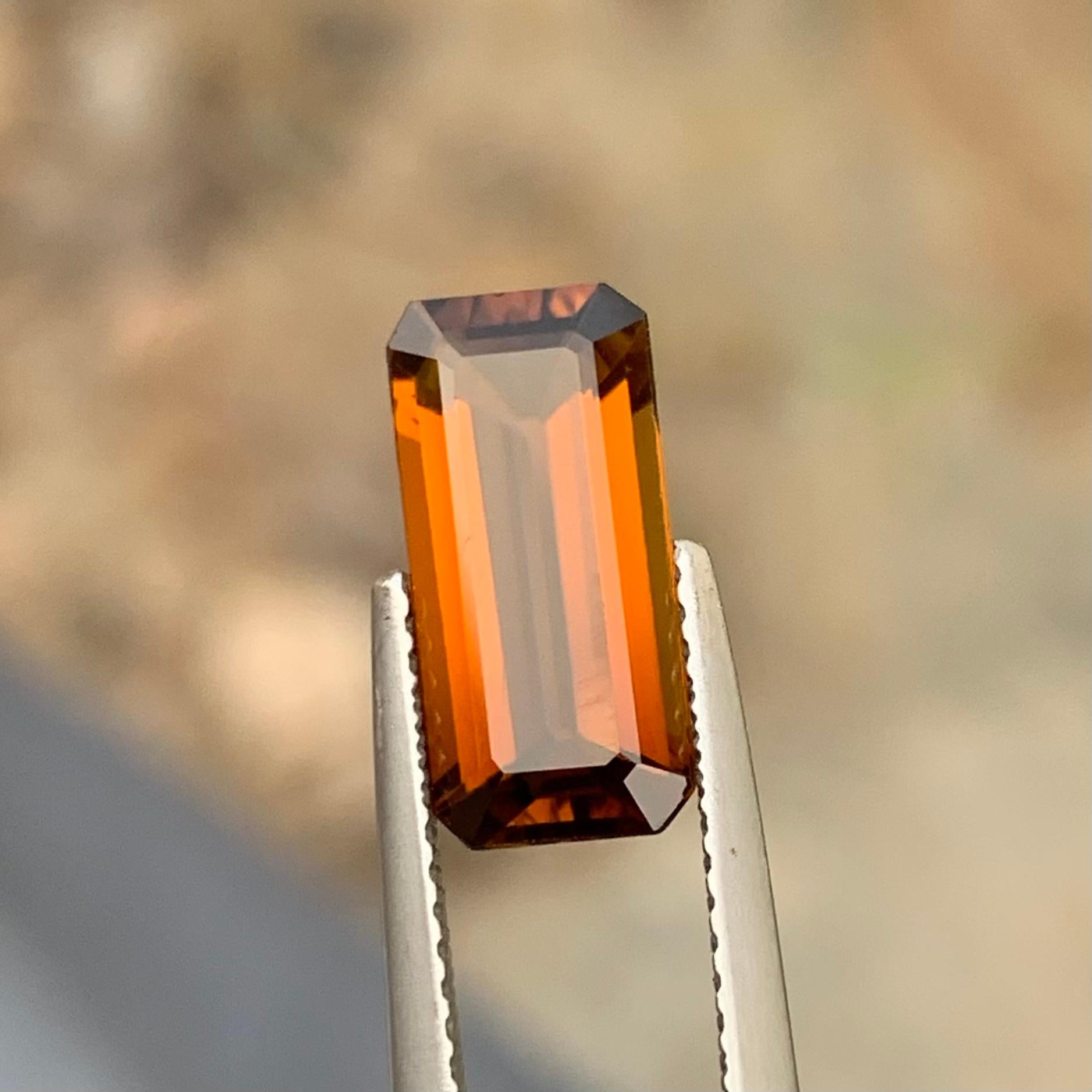 2.30 Carats Natural Faceted Tourmaline Emerald Cut From Congo Mine  For Sale 6