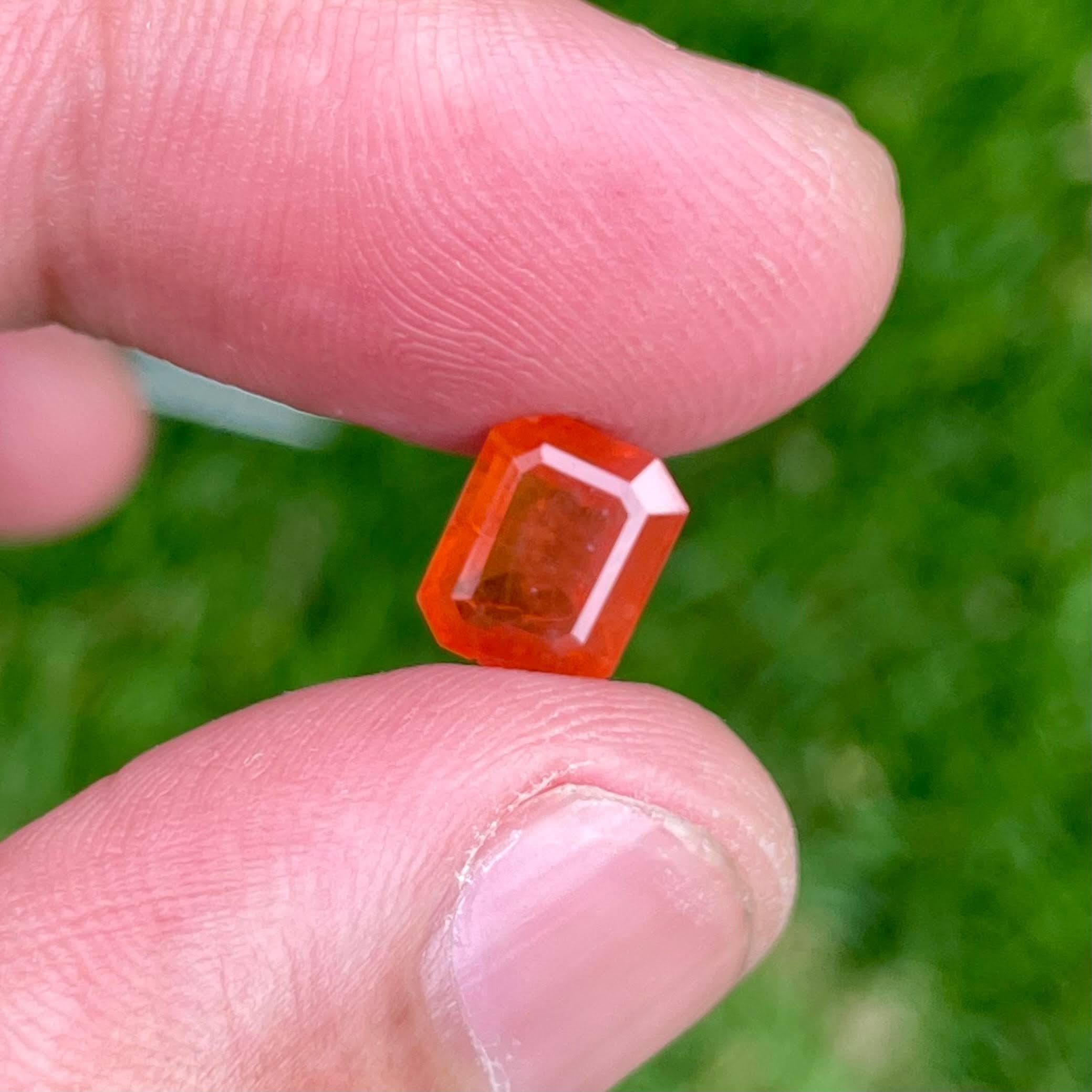 Women's or Men's 2.30 Carats Rare Triplite Stone Emerald Cut Natural Pakistani Gemstone For Sale