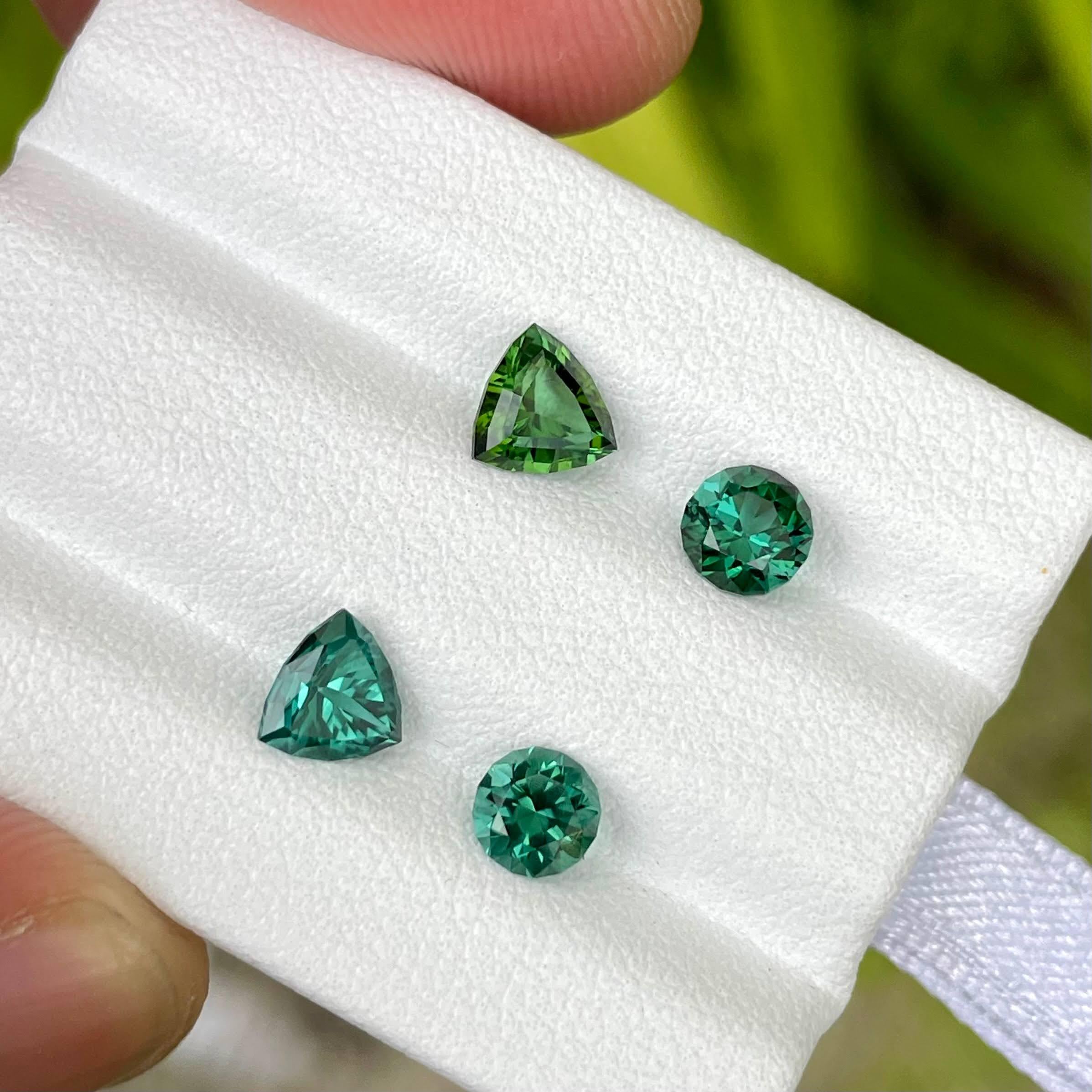 Moderno Set di orecchini con tormalina da 2.30 carati Gemme sfaccettate afghane naturali in vendita