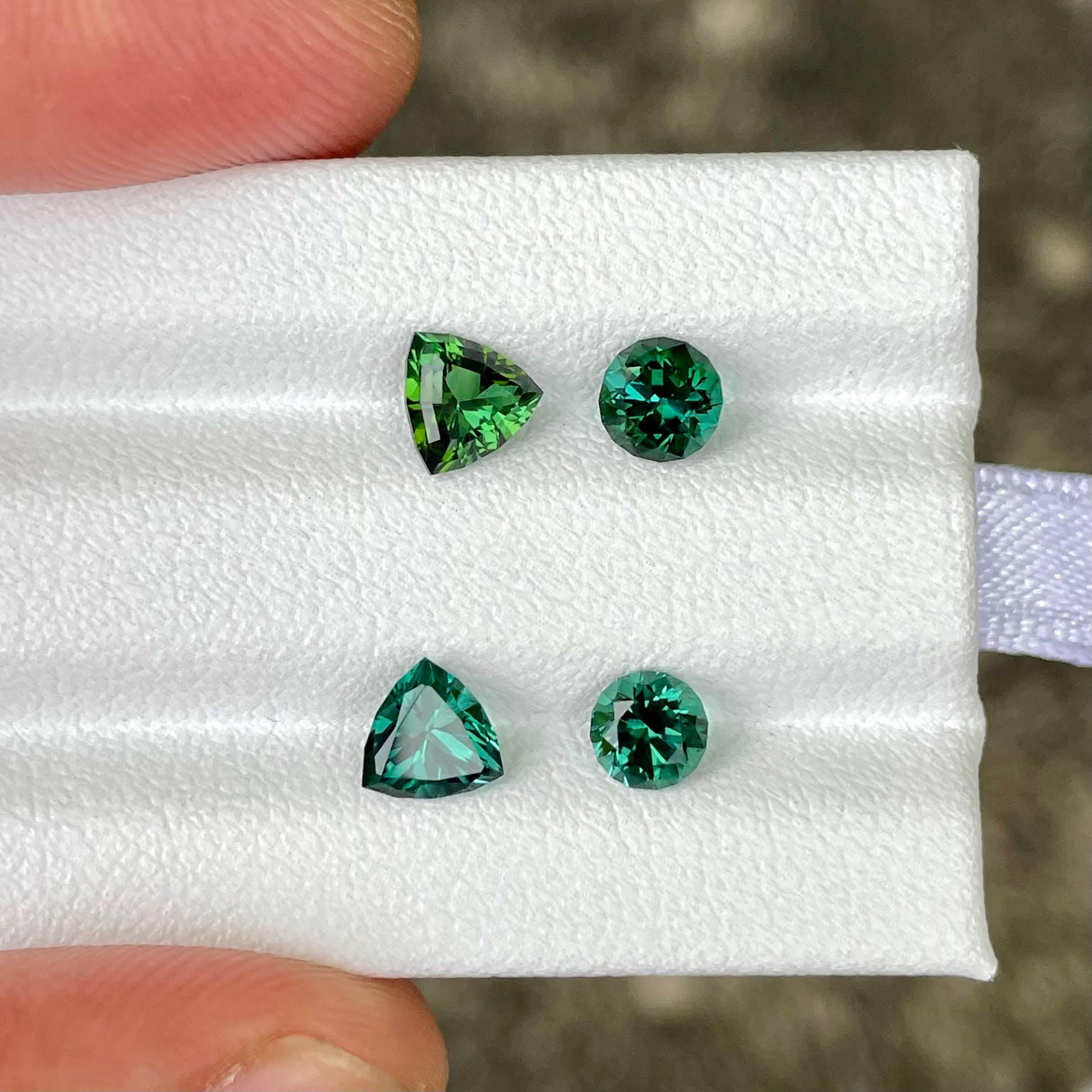 Set di orecchini con tormalina da 2.30 carati Gemme sfaccettate afghane naturali In condizioni Nuovo in vendita a Bangkok, TH