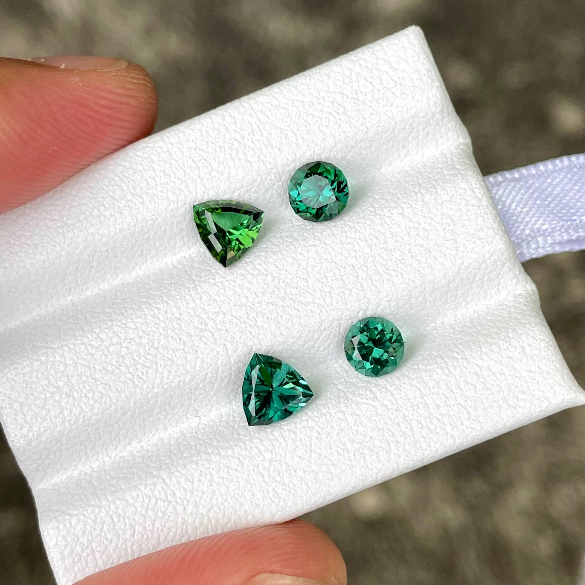 da uomo o donna Set di orecchini con tormalina da 2.30 carati Gemme sfaccettate afghane naturali in vendita